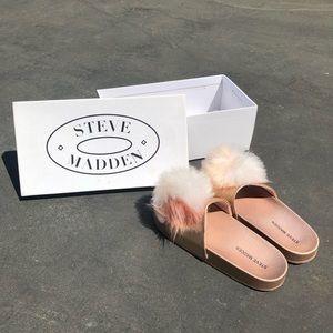 Rose Gold Steve Madden Slides